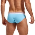 thumbnail image 3 of Aayomet Men's Low Rise Briefs Breathable Bikini Soft Stretchy Underwear,Blue M, 3 of 5