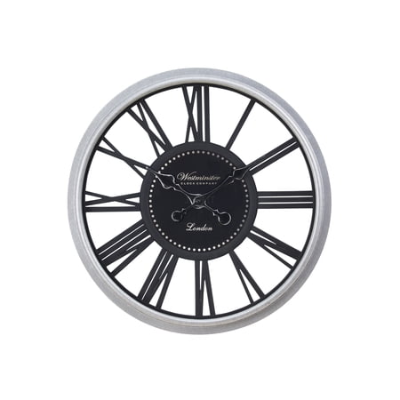 JERFIT 20 Inch Large Round Wall Clock Silent Non-Ticking Roman Numerals Vintage Skeleton Design for Living Room Kitchen Decor