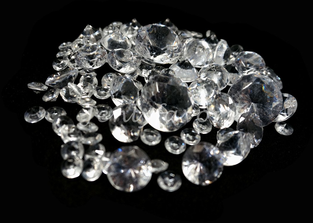 Clear Crystal Acrylic Diamonds Round Assorted Sizes Vase Filler (1