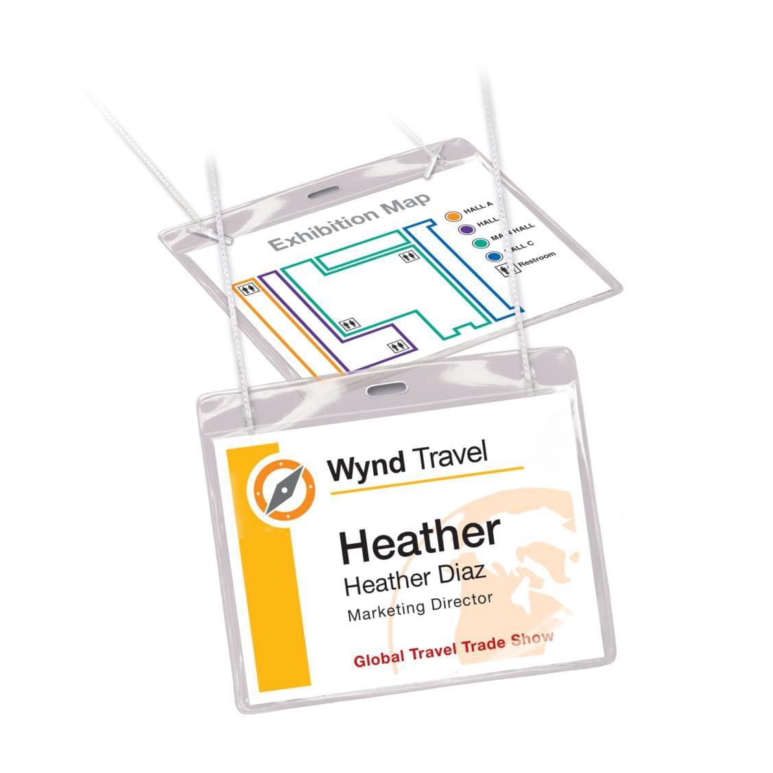 Avery Badges avec cordes pour imprimantes à laser ou jet d'encre, 3" x 4" - 5393