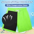 thumbnail image 5 of Aideaone Boys Swim Trunks with Compression Liner Solid Color Bathing Suits Summer Quick Dry Swimwear Swim Shorts 6-14T, 5 of 6