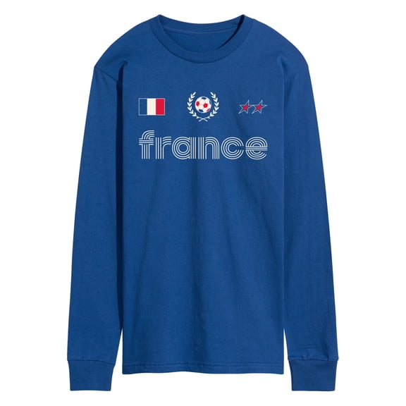 Instant Message - France Soccer Jersey Long Sleeve Graphic T-Shirt