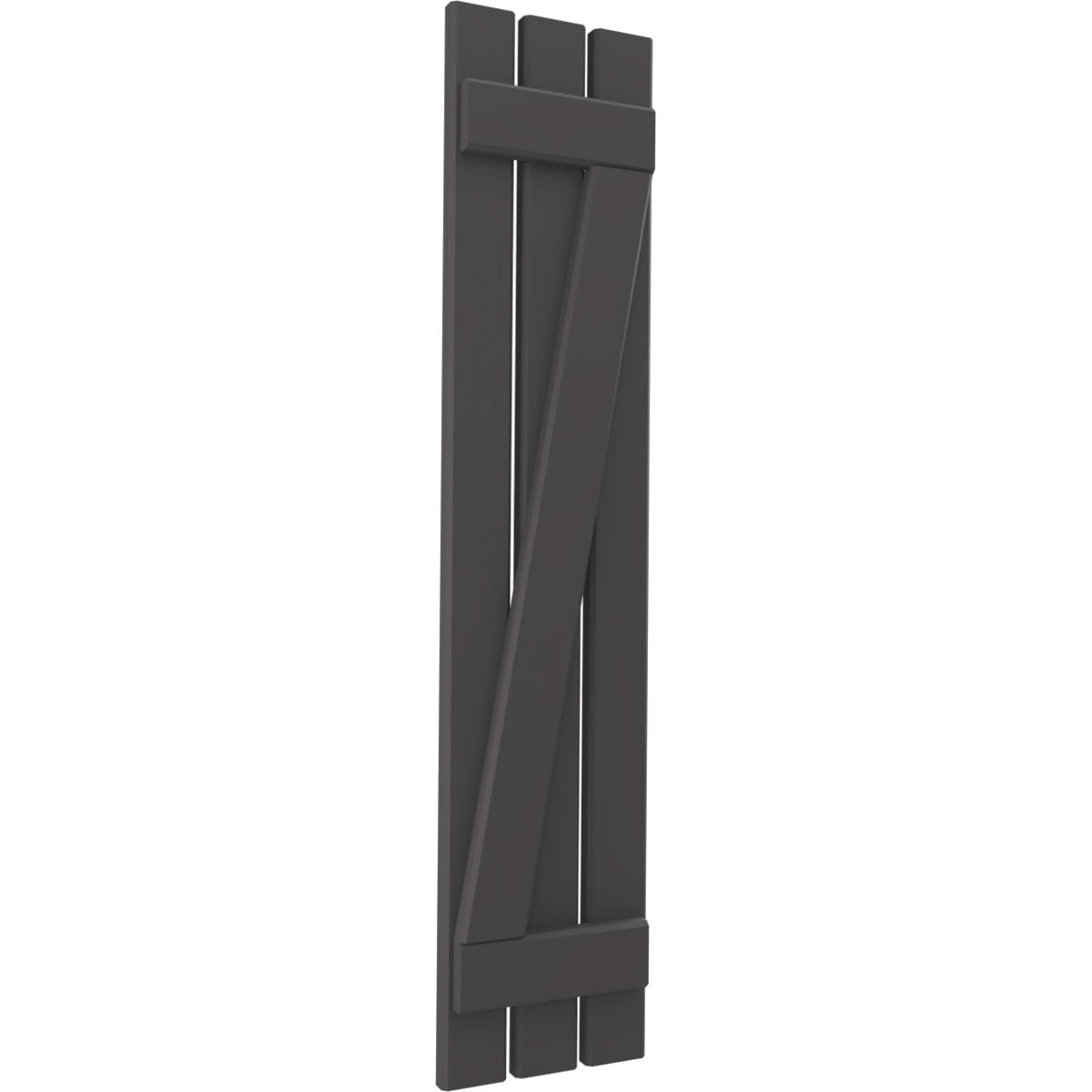 Ekena Millwork 11 1/2"W x 31"H Americraft Three Board (2 Batten) Exterior Real Wood Spaced Board-n-Batten Shutters w/ Z-Bar (Per Pair), Shadow Mountain