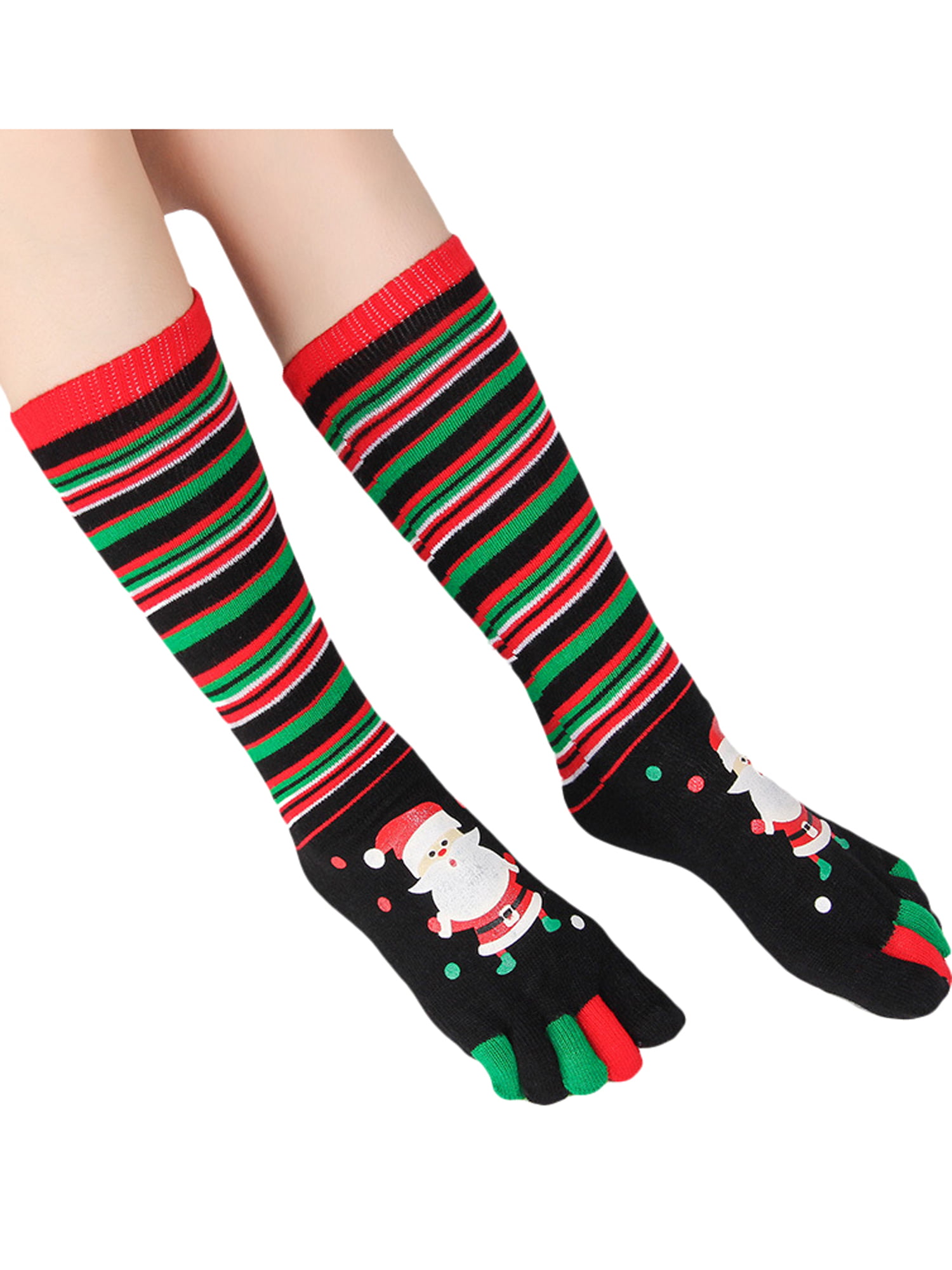 Christmas Deer Cotton Casual Colorful Fun Below Knee High Athletic Socks 
