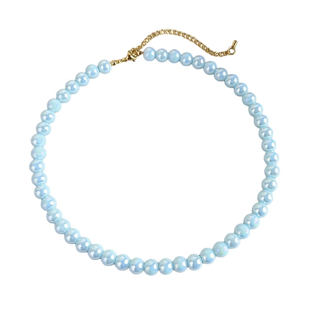 Collier Ras-du-Cou Perlé Coloré Collier Rond Nacré Collier Bohème Perlé Bijoux pour Femmes Vacances Été Plage Vacances