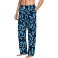 thumbnail image 2 of Uemuo Blue Butterfly Pattern Men's Wide Leg Palazzo Lounge Pants with Pockets Light Weight Loose Comfy Casual Pajama Pants-XX-Large, 2 of 9