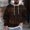 Brown, variant on Men’s Sweatshirt Mens Pullover Sweatshirt Long Sleeved Drawstring Pocket Pullover Plaid Print Comfy Relaxed Loose Tops Fitness Workout Fall Winter Wear Black