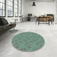 thumbnail image 4 of Ahgly Company Machine Washable Indoor Rectangle Transitional Medium Aqua Marine Green Area Rugs, 2' x 3', 4 of 7