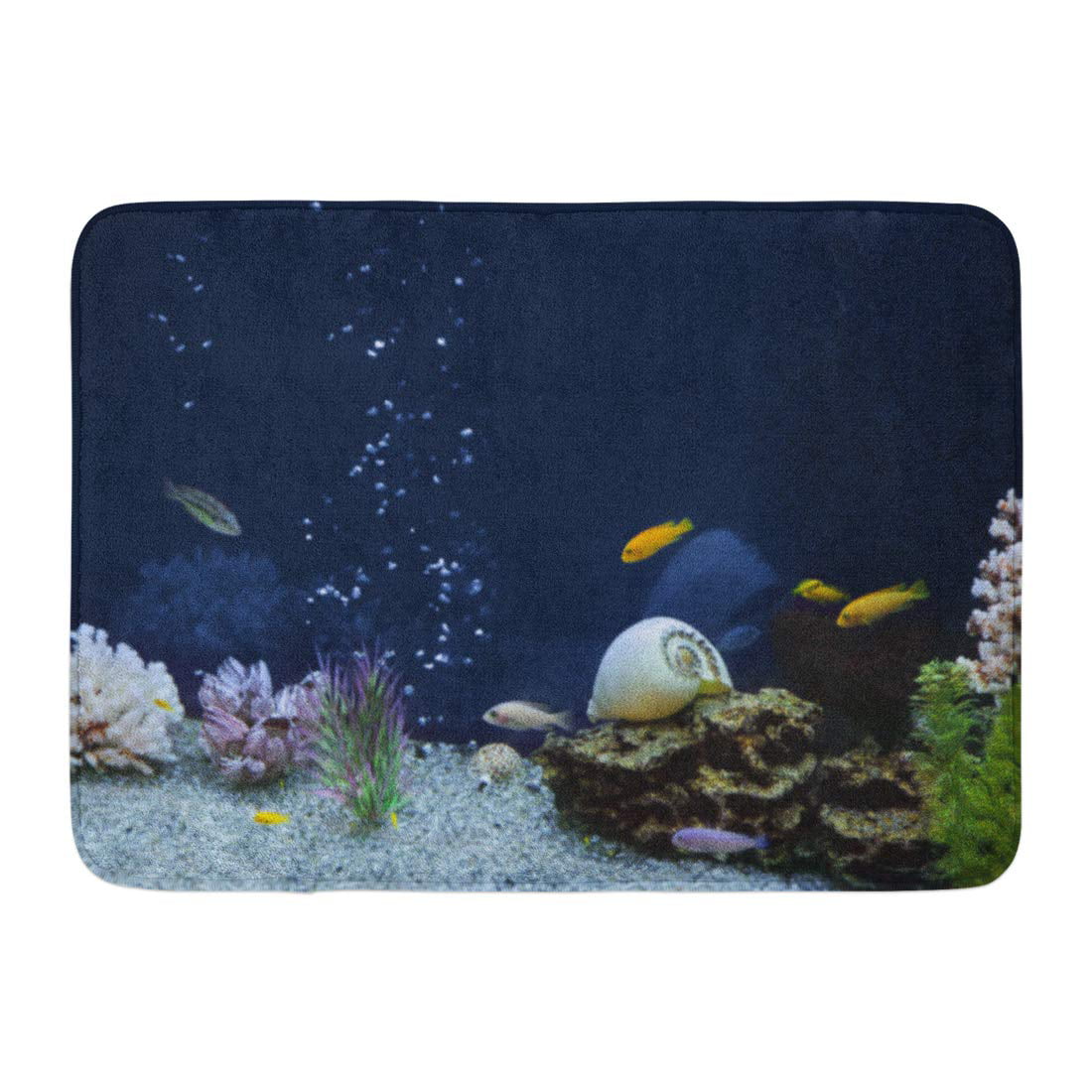 GODPOK Animal Blue Fish Aquarium Colorful Tank Aquatic Rug Doormat Bath ...