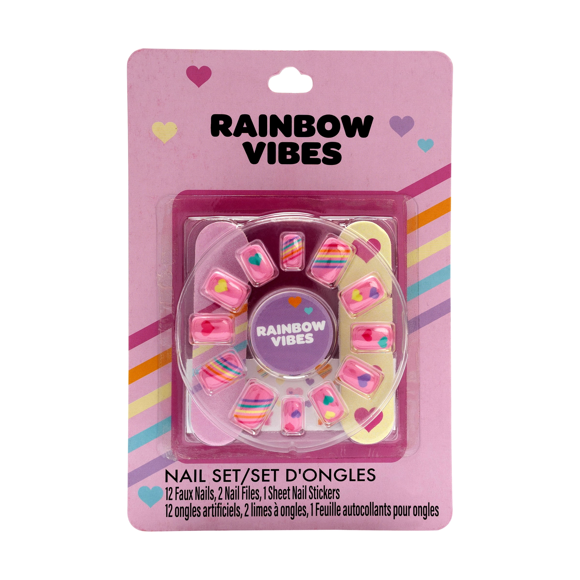 Set de 24 ongles à coller Taste Beauty Arc-en-ciel