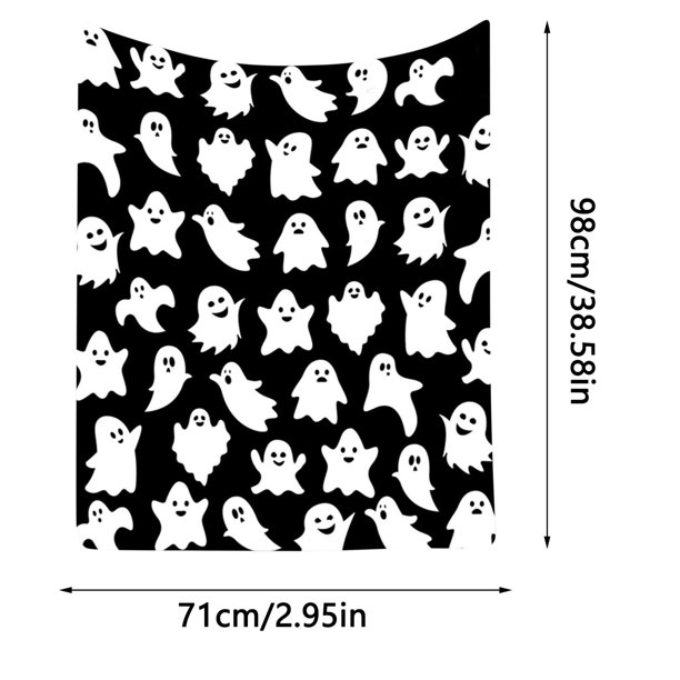 Manta de Franela Blanca para Halloween, Ideal para Festivales de Fantasmas, para Siestas, 130 y 150