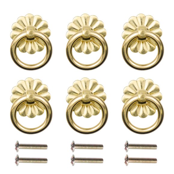 Geesatis 6 Pcs Poignées à Tirettes en Laiton Poignées Antiquités Boutons de Tiroir Poignées Décoratives pour Placard Porte