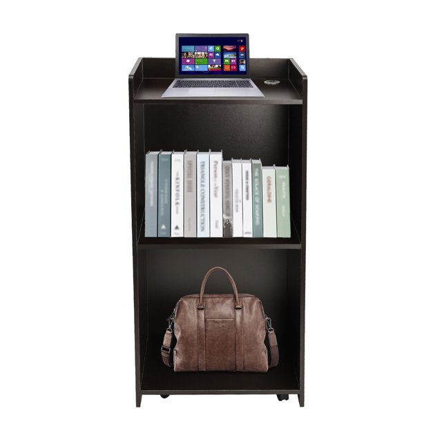 Oukaning Wood Podium with Wheel Church Pulpit School Lectern Conference