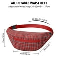 thumbnail image 3 of Fanny Pack Red Christmas Plaid Pattern Waist Pack Bag,Running Cross Bag,Waterproof Large Fanny Packs for Women Men for Travel Running Hiking Cycling, 3 of 6