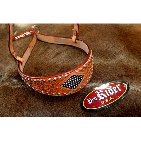 Horse Show Bridle Western Leather Barrel Racing Tack Rodeo NOSEBAND 99147