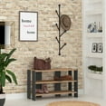 thumbnail image 2 of Ada Home Decor Furniture 2 Tier 8 Pair Oak Anthracite Rymill Modern Shoe Rack, 2 of 3