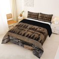 thumbnail image 3 of Manfei Rustic Camper King Size Comforter Sets 3pcs,Happy Camping Comforters King Size,Brown Gray Khaki,1 Comforter and 2 Pillowcases,Reversible, 3 of 6