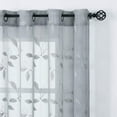 thumbnail image 3 of Yesfashion Sheer Curtains, 2 Panels Leaf Embroidery Sheer Curtains, Textured Solid Grommet Voile Curtains for Living Room Bedroom, 3 of 7