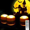 thumbnail image 2 of Luces LED tipo calabaza QIDEA que funcionan con pilas y mando a distancia, paquete de 3, 2 of 8