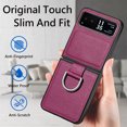 thumbnail image 2 of Allytech Motorola Razr 40 Case with Ring Holder, Slim Fit Shell Vintage PU Leather Back Cover Anti-Scratch Shock Resistant Phone Case for Motorola Razr 40 - Purple, 2 of 7