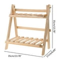 2 Tier Wood Storage Shelf Desktop Wooden Rack Plant Pot Flower Basket