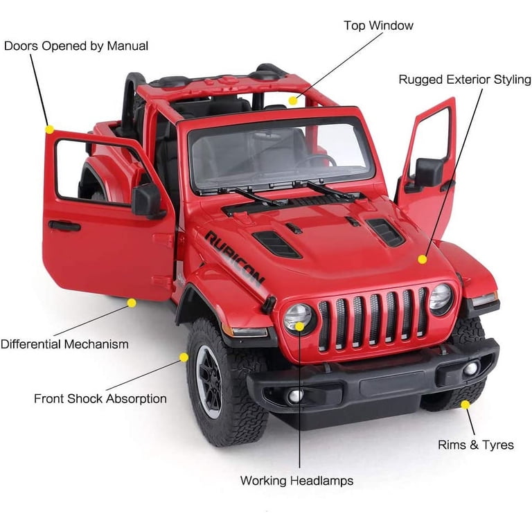 Rastar Off-Road Remote Control Car, 1:14 Jeep Wrangler JL RC, Red
