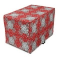 thumbnail image 1 of Mandala Dog Crate Cover, Design Pattern Doodles Mandala Style Flowers Illustration, Easy to Use Pet Kennel Cover for Medium Large Dogs, 35" x 23" x 27", Scarlet White Black, by Ambesonne, 1 of 6