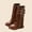Brown, variant on Bnwani Girls Riding Boots Riding Mid-Calf Thick Boots 4-11 Years