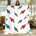 thumbnail image 5 of 1pc Christmas Rockets & Stars HD Print RV Blanket - Lightweight Flannel Throw for Camping, Travel, Car, Couch - Soft Warm Fleece Blanket with Festive Rocket Design, Perfect Holiday Gift, Trav, 5 of 10