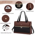 thumbnail image 4 of LOVEVOOK Laptop Bag for Women 15.6 Inch Tote Work Professional Leather Computer Briefcase Waterproof Handbag Shoulder Large Capacity Business Teacher Office Crossbody Purse, 4 of 6