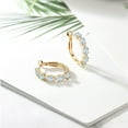 thumbnail image 5 of Gem Stone King 18K Yellow Gold Plated Silver Sky Blue Aquamarine and White Topaz Hoop Earrings for Women (2.82 Cttw, Round 4MM and 1.9MM, Gemstone Birthstone 1 inch Diameter), 5 of 5