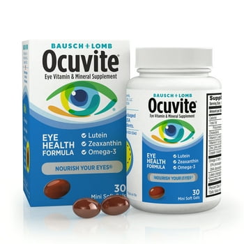 Ocuvite®  Eye  Formula Eye  & Mineral Supplement with Lutein, Zeaxanthin and Omega-3 –from Bausch + Lomb, 30 Soft Gels