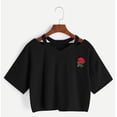 thumbnail image 2 of maskred T-shirt à Col en V Imprimé Rose, 2 of 5