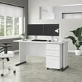 thumbnail image 5 of Bush® Business Furniture Studio A 60"W Computer Desk With 3-Drawer Mobile File Cabinet, White, Standard Delivery, 5 of 7