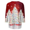 thumbnail image 4 of Lenago Womens Tops Christmas-Christmas Tree Print Fall Winter 2024 Fashion 3/4 Sleeve Round Neck Tshirt Pullover Top, Casual Comfort Fit Party Holiday Going Out Tops for Women TrendyS-2XL, 4 of 5