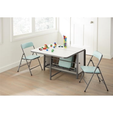 HONEY JOY Kids Activity Table & Chair Set - Folding Play Table With Whiteboard, Building Blocks, Storage