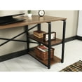 thumbnail image 2 of Home Office Writing Station - 47" Walnut Wooden Top, 2 Shelves, Sage Black Metal Desk With Solid Wood Laminate Metal, Magnetism, 2 of 2