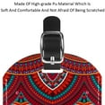 thumbnail image 4 of Square 2Pack PU Leather Red Retro Bohemia Cruise Luggage Tag with Privacy Cover and Name ID Tag for Travel Handbags Backpacks Luggage Tags, 4 of 6