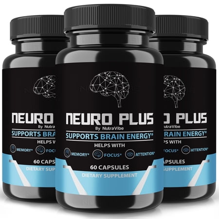 (3 Pack) Neuro Plus Brain and Focus Capsules – Premium NeuroPlus Brain Formula for Memory, Focus, and Cognitive Support, Neuro+ Pills for Mental Clarity and Concentration, Reviews (180 Capsules)