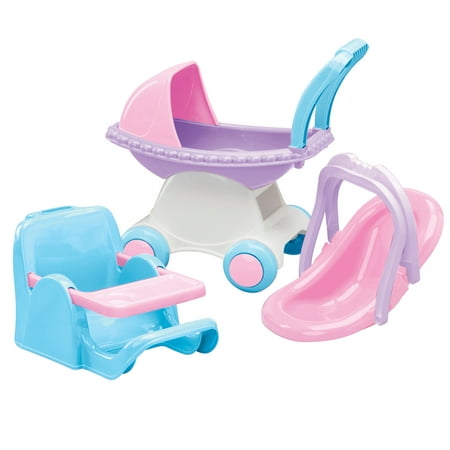 American Plastic Toys My Doll 3-Piece Doll Care Play