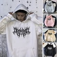 thumbnail image 2 of comerut Fall Winter Unisex Hoodie Drawstring Elastic Cuff Thorn Print Thick Fleece Patch Pocket Loose Long Sleeves Pullover Warm Top, 2 of 8