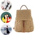 thumbnail image 2 of SPEKSEE Straw Beach Drawstring Backpack Women Shoulders Bucket Bag for Summer, 2 of 9