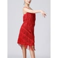 thumbnail image 6 of YONGHS Women's 1920s Vintage Fringed Dress Spaghetti Straps Tassel Flapper Cocktail Party Dress Red XL, 6 of 6