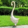 thumbnail image 2 of Wrought Iron Animal Painted Peacock Garden Statues With Solar Lights For Courtyard Balcony Decor, 2 of 13