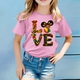 thumbnail image 2 of Jamsmile Toddlers Girls T-Shirts Graphic Love Letters Print Graphic Tee Shirts Comfy Round Neck Tops Summer Child Girls Tshirts, 2 of 4
