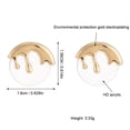 thumbnail image 3 of Regalo de aretes de oro para mujer - Aretes grandes con personalidad chapados en oro, aretes hipoalergénicos para orejas sensibles, 3 of 5