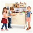 thumbnail image 3 of TLSUNNY Kids Play Kitchen, Wooden Kitchen Playset w/ Realistic Light & Sound and Cooking Accessories, Beige, 3 of 10