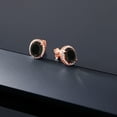 thumbnail image 6 of Gem Stone King 4.48 Ct Oval Black Onyx 18K Rose Gold Plated Silver Earrings, 6 of 6