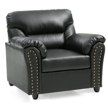 Modern Accent Chair - Upholstered Living Room Armchair, Black Finish