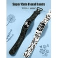 thumbnail image 3 of Wearlizer Dual-Tone Engraved Bands Compatible with Charge 6/Charge 5 - Floral Silicone Wristbands for Women, 2 Interchangeable Nature Designs (Dandelion & Wildflower), 3 of 6
